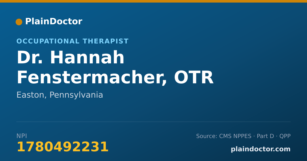 Shareable card for Hannah Fenstermacher, OTR - Occupational Therapist, Easton, PA