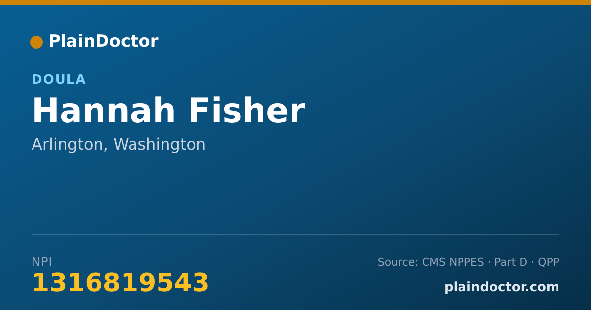 Shareable card for Hannah Fisher - Doula, Arlington, WA