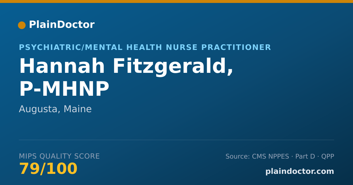 Shareable card for Hannah Fitzgerald, P-MHNP - Psychiatric/Mental Health Nurse Practitioner, Augusta, ME