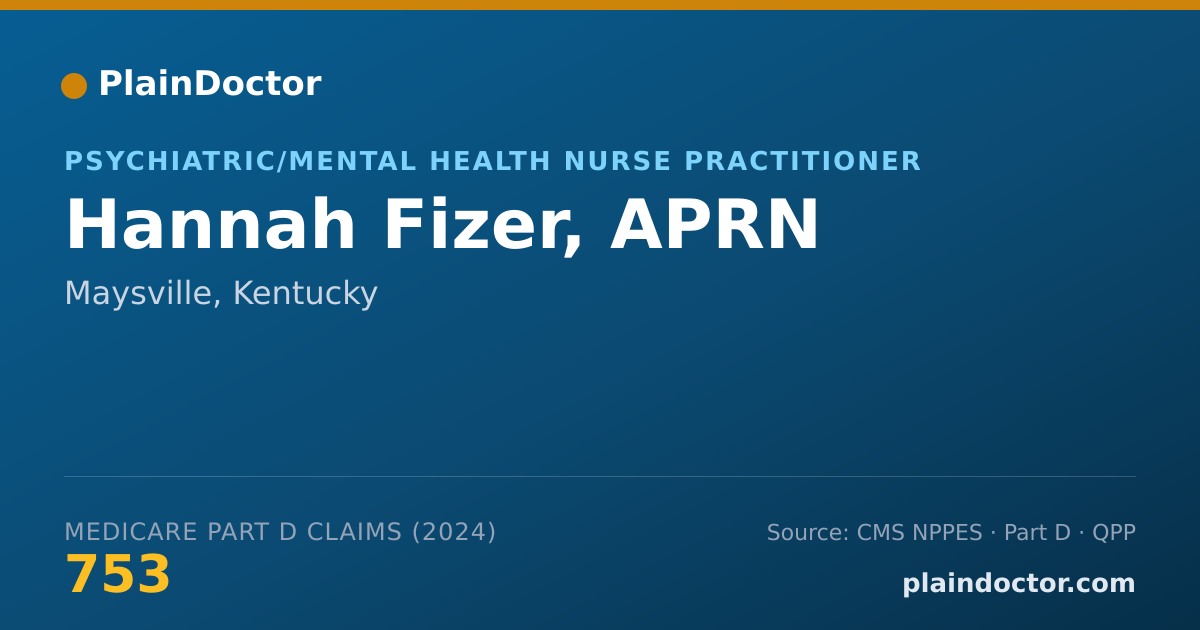 Shareable card for Hannah Fizer, APRN - Psychiatric/Mental Health Nurse Practitioner, Maysville, KY