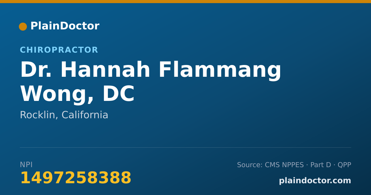 Shareable card for Hannah Flammang Wong, DC - Chiropractor, Rocklin, CA