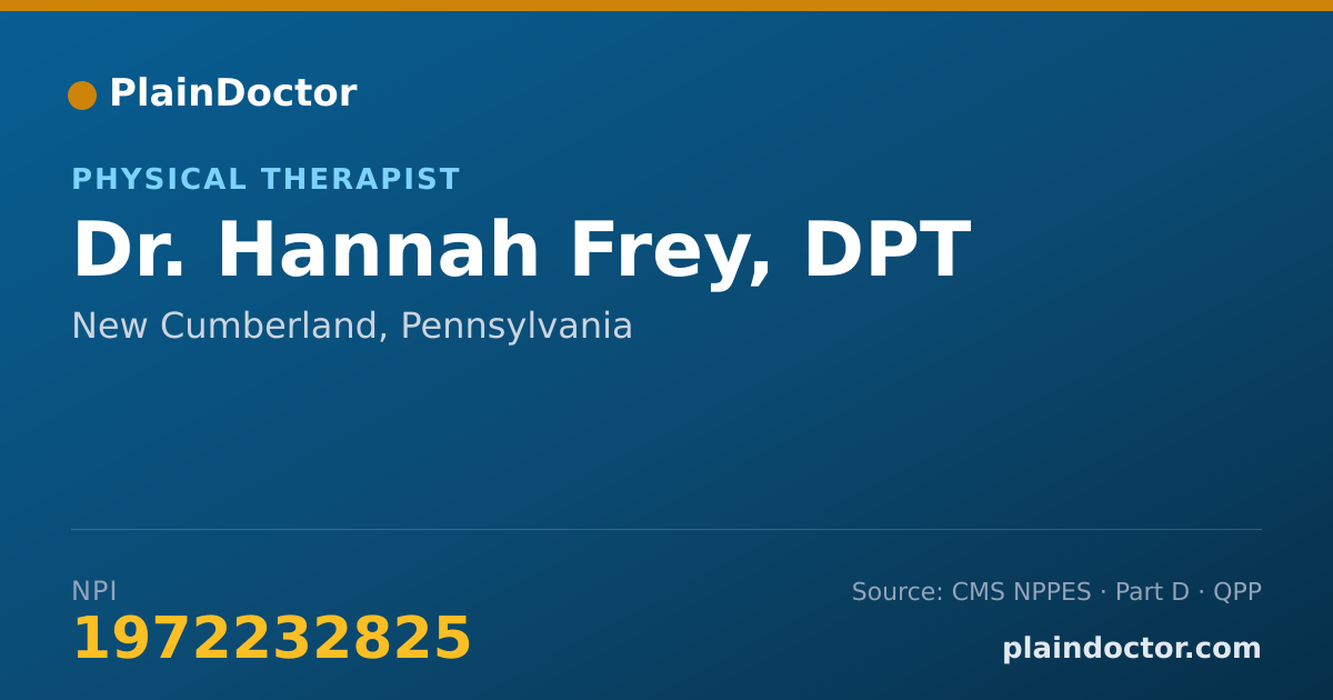 Shareable card for Hannah Frey, DPT - Physical Therapist, New Cumberland, PA