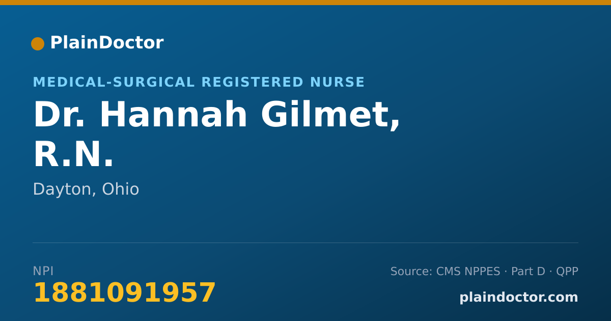 Shareable card for Hannah Gilmet, R.N. - Medical-Surgical Registered Nurse, Dayton, OH