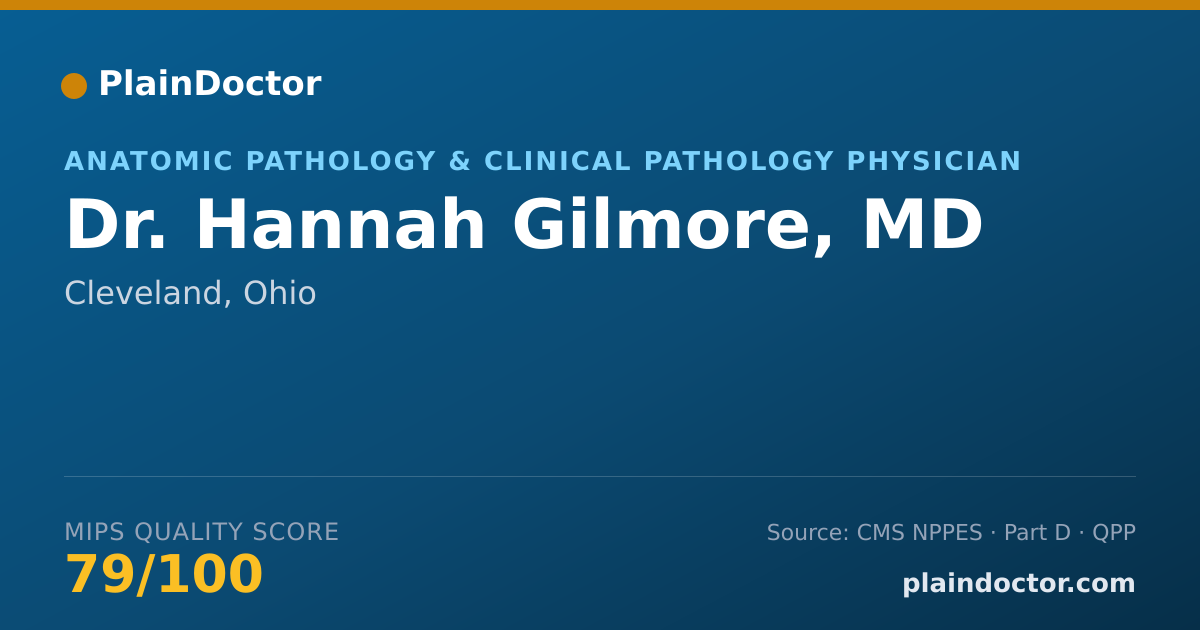 Shareable card for Hannah Gilmore, MD - Anatomic Pathology & Clinical Pathology Physician, Cleveland, OH