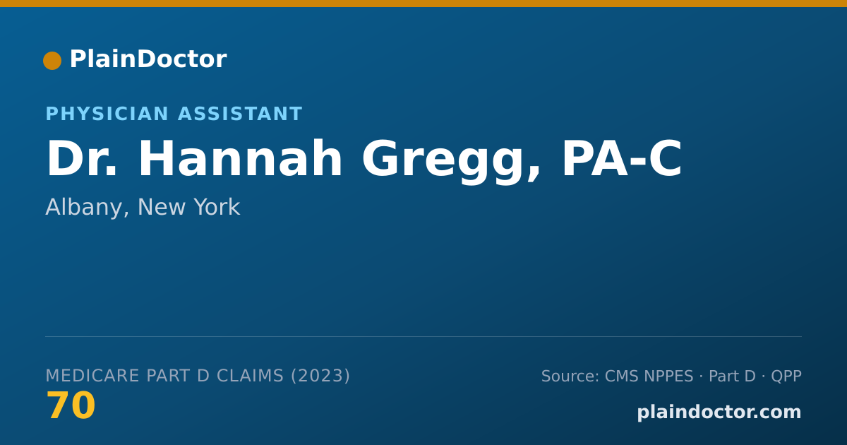 Shareable card for Hannah Gregg, PA-C - Physician Assistant, Albany, NY