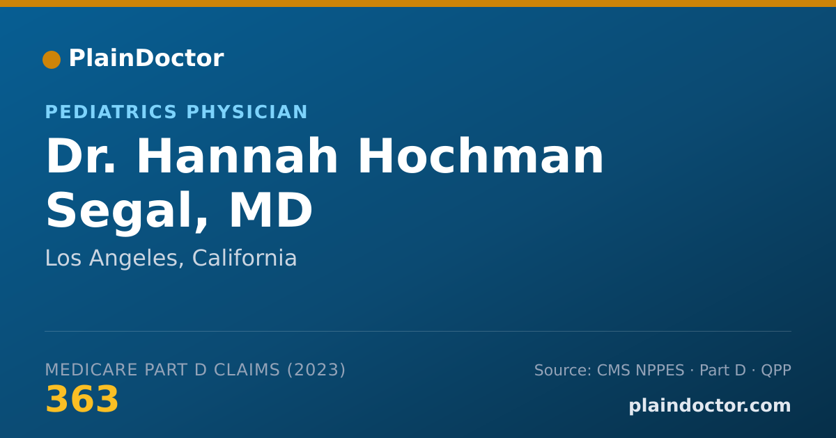 Shareable card for Hannah Hochman Segal, MD - Pediatrics Physician, Los Angeles, CA