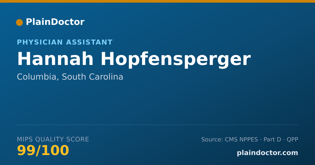 Shareable card for Hannah Hopfensperger - Physician Assistant, Columbia, SC
