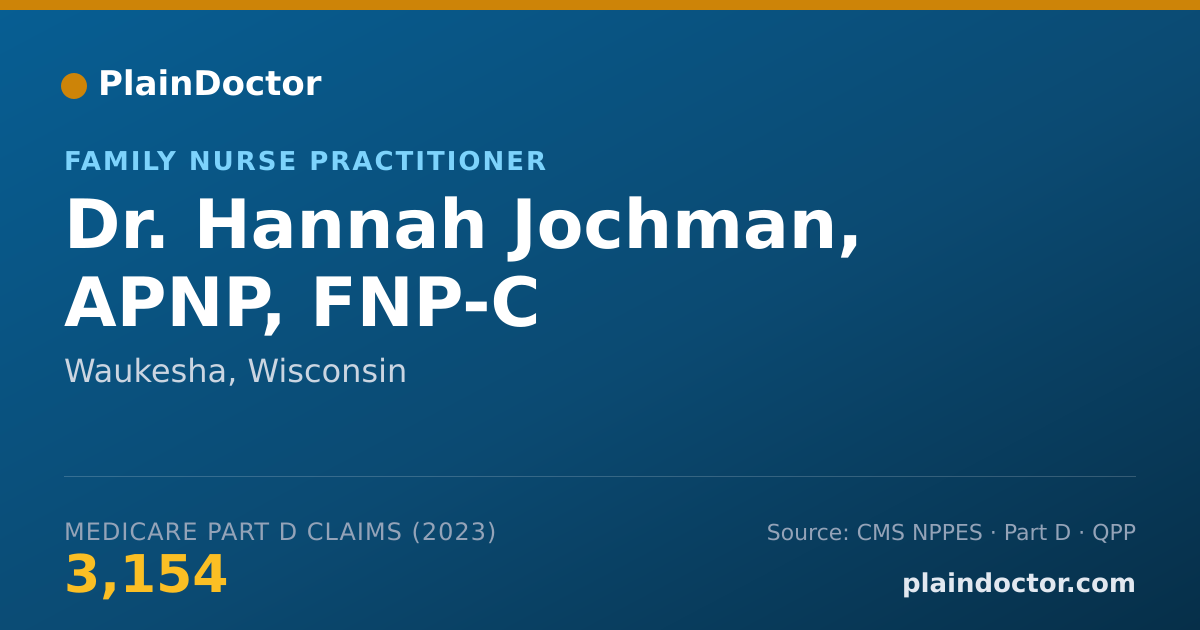 Shareable card for Hannah Jochman, APNP, FNP-C - Family Nurse Practitioner, Waukesha, WI