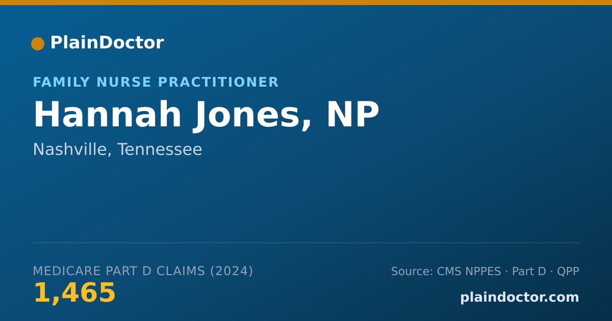 Shareable card for Hannah Jones, NP - Family Nurse Practitioner, Nashville, TN