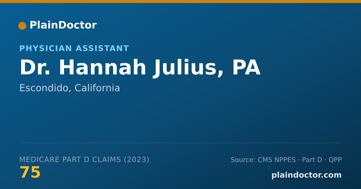 Shareable card for Hannah Julius, PA - Physician Assistant, Escondido, CA