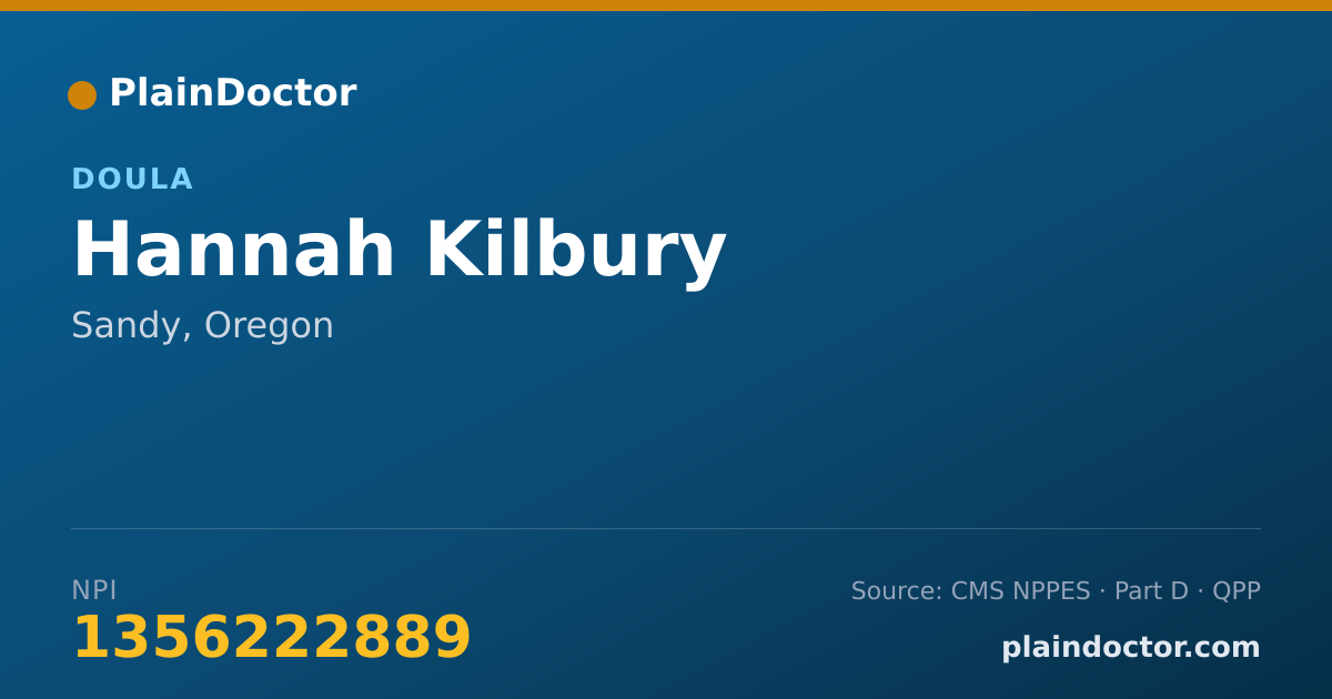 Shareable card for Hannah Kilbury - Doula, Sandy, OR