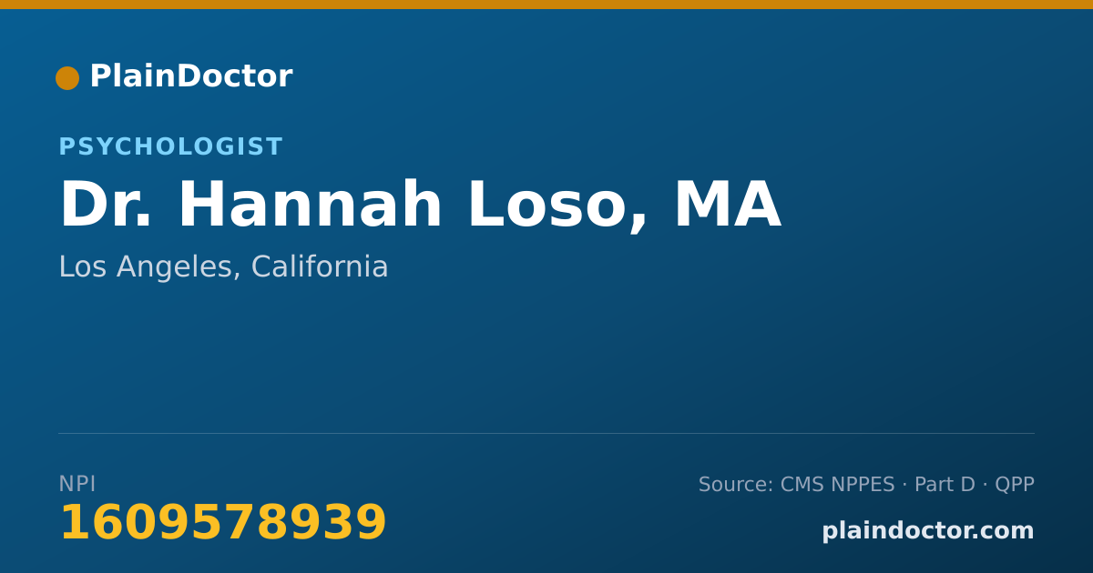 Shareable card for Hannah Loso, MA - Psychologist, Los Angeles, CA