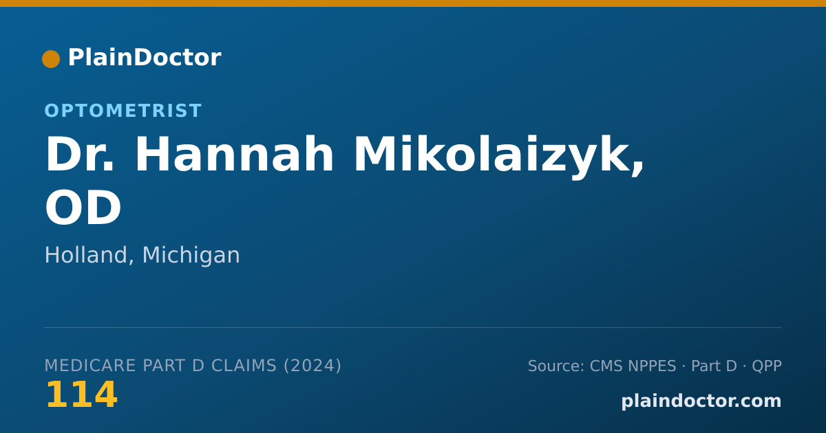Shareable card for Hannah Mikolaizyk, OD - Optometrist, Holland, MI