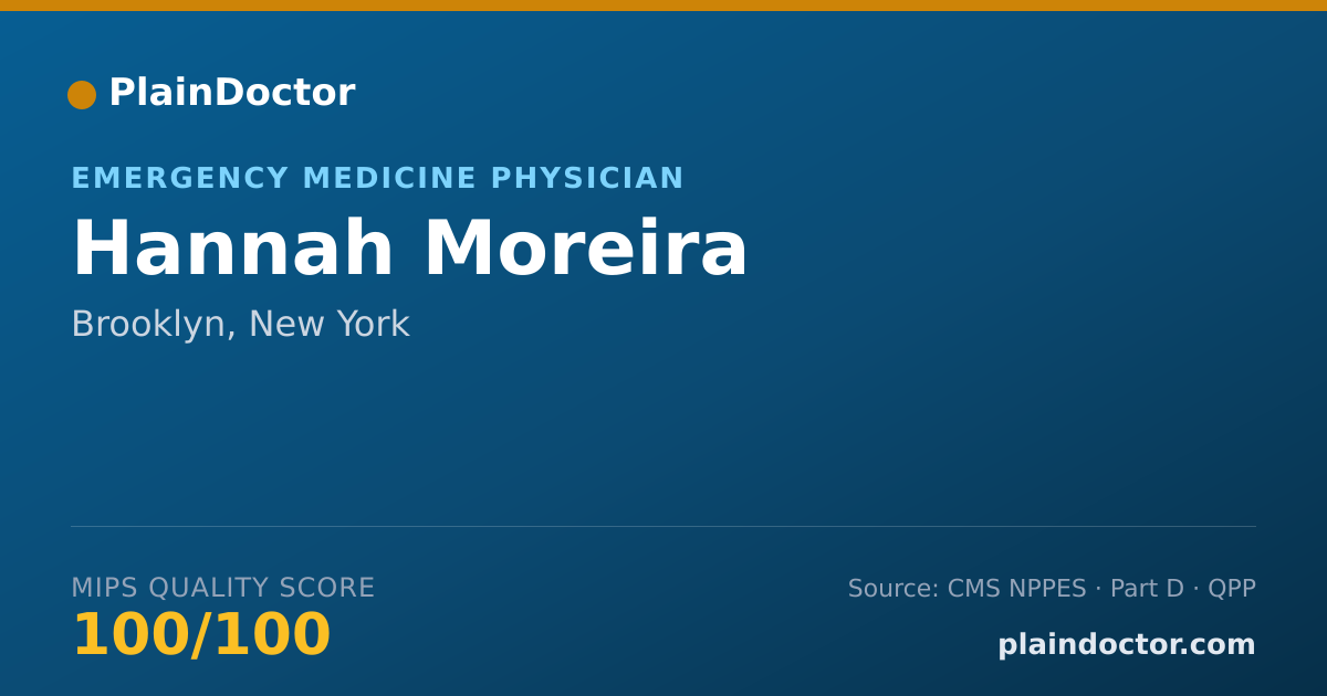 Shareable card for Hannah Moreira - Emergency Medicine Physician, Brooklyn, NY