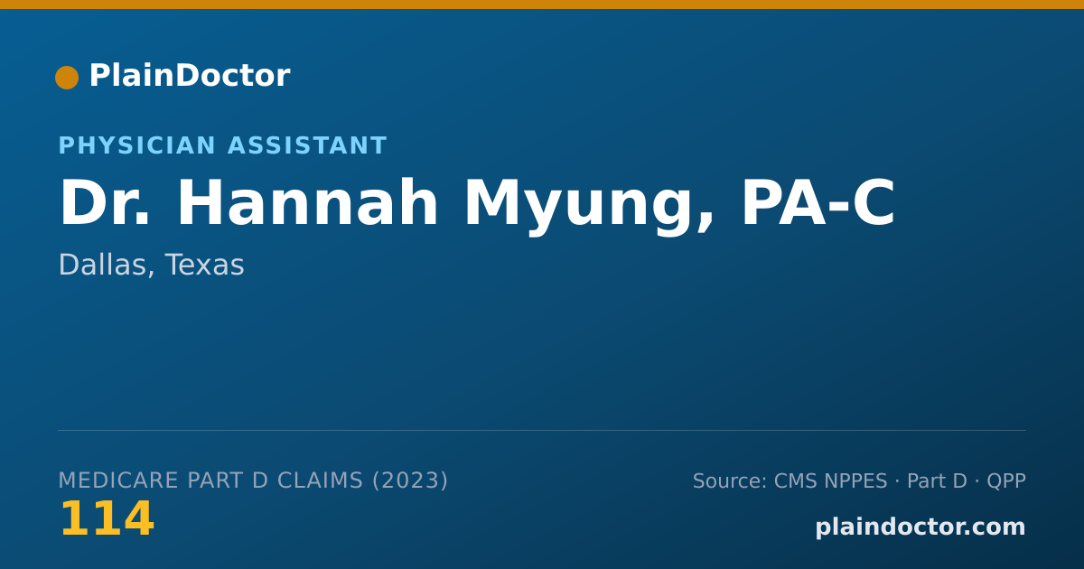 Shareable card for Hannah Myung, PA-C - Physician Assistant, Dallas, TX
