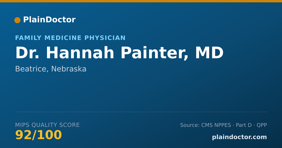 Shareable card for Hannah Painter, MD - Family Medicine Physician, Beatrice, NE