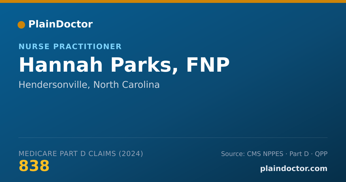 Shareable card for Hannah Parks, FNP - Nurse Practitioner, Hendersonville, NC