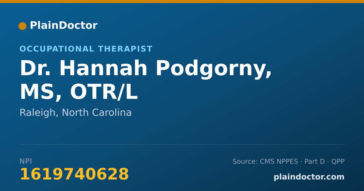 Shareable card for Hannah Podgorny, MS, OTR/L - Occupational Therapist, Raleigh, NC