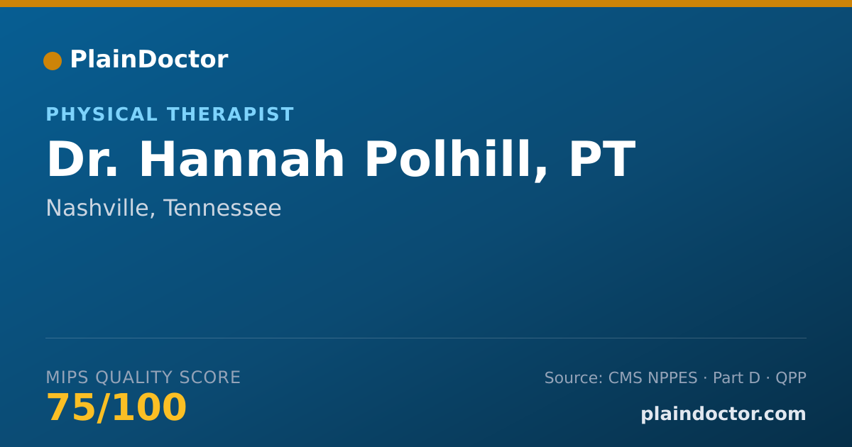 Shareable card for Hannah Polhill, PT - Physical Therapist, Nashville, TN