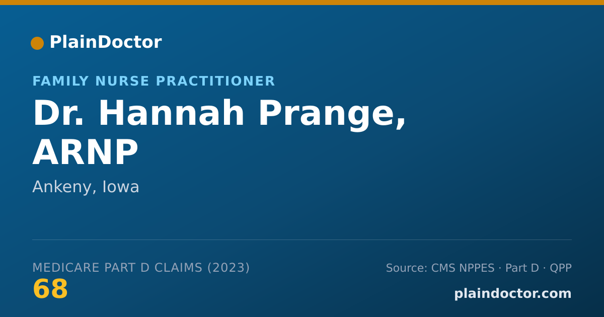 Shareable card for Hannah Prange, ARNP - Family Nurse Practitioner, Ankeny, IA