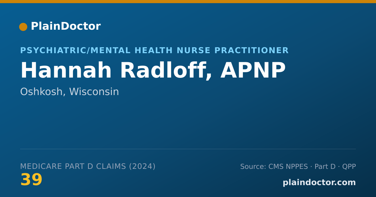 Shareable card for Hannah Radloff, APNP - Psychiatric/Mental Health Nurse Practitioner, Oshkosh, WI