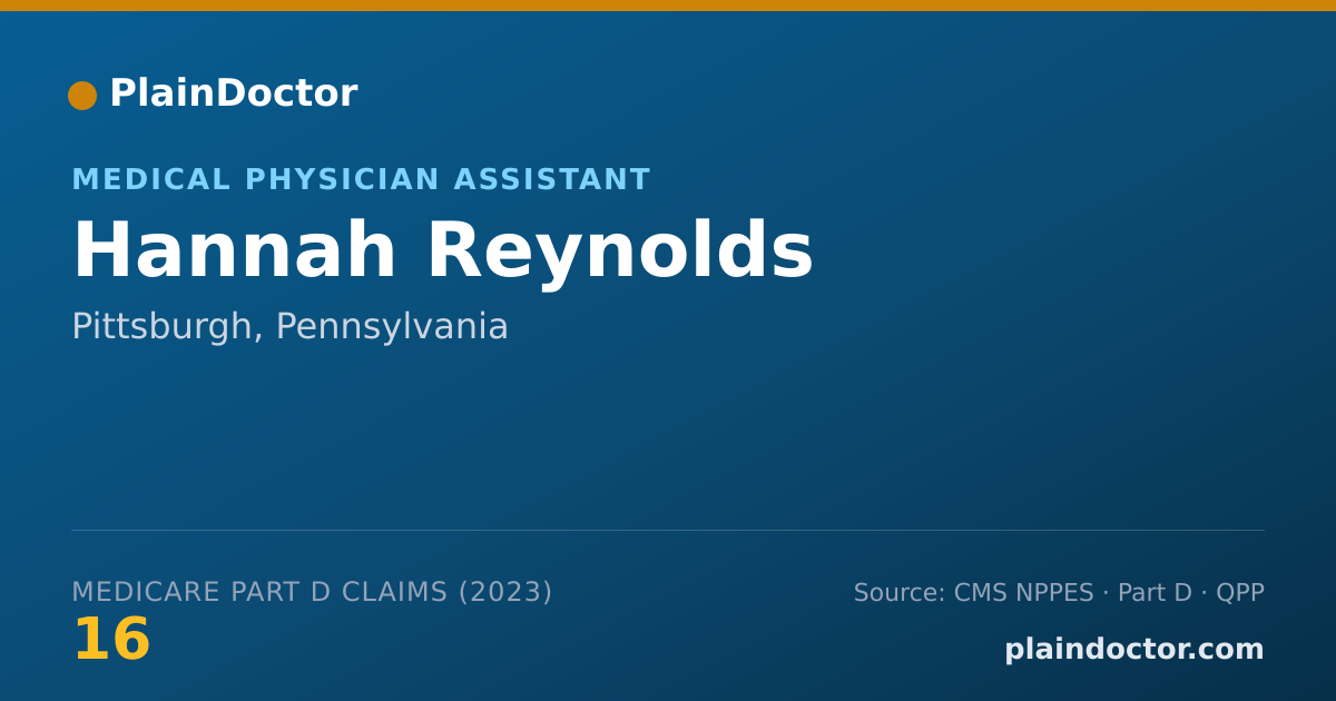 Shareable card for Hannah Reynolds - Medical Physician Assistant, Pittsburgh, PA