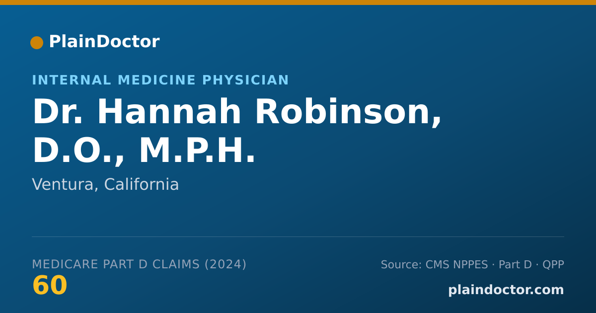Shareable card for Hannah Robinson, D.O., M.P.H. - Internal Medicine Physician, Ventura, CA