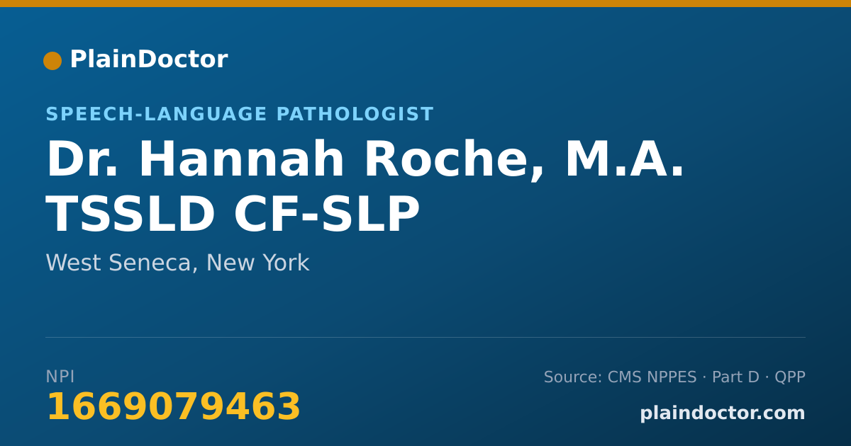 Shareable card for Hannah Roche, M.A. TSSLD CF-SLP - Speech-Language Pathologist, West Seneca, NY
