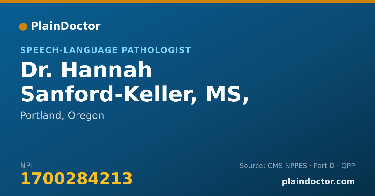 Shareable card for Hannah Sanford-Keller, MS, CCC-SLP - Speech-Language Pathologist, Portland, OR