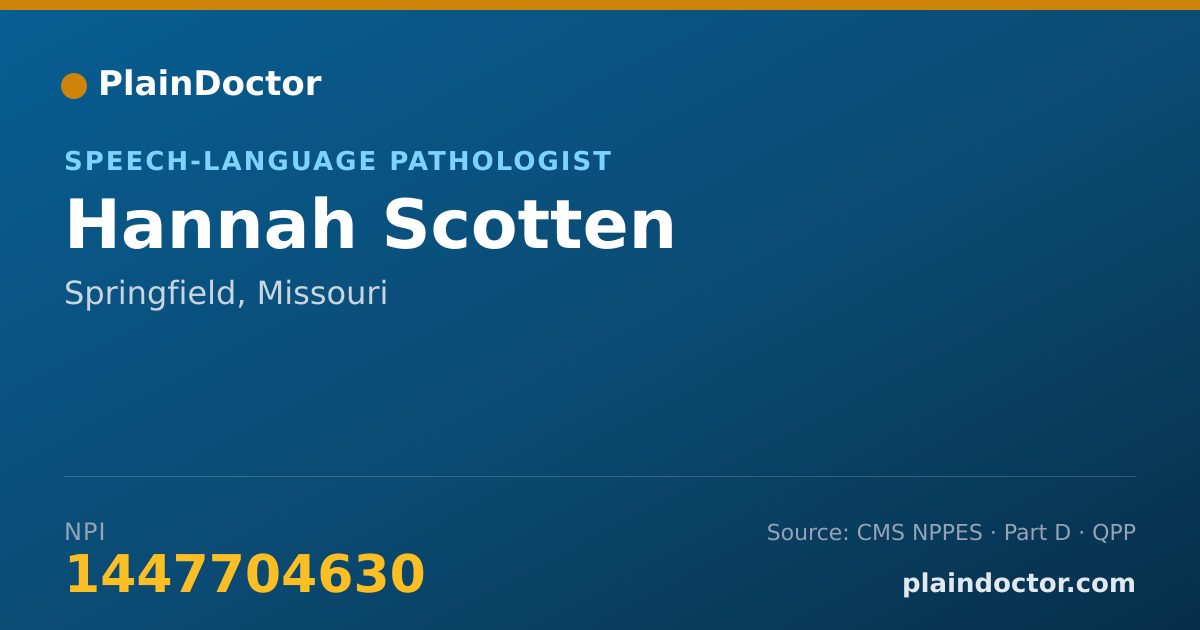 Shareable card for Hannah Scotten - Speech-Language Pathologist, Springfield, MO