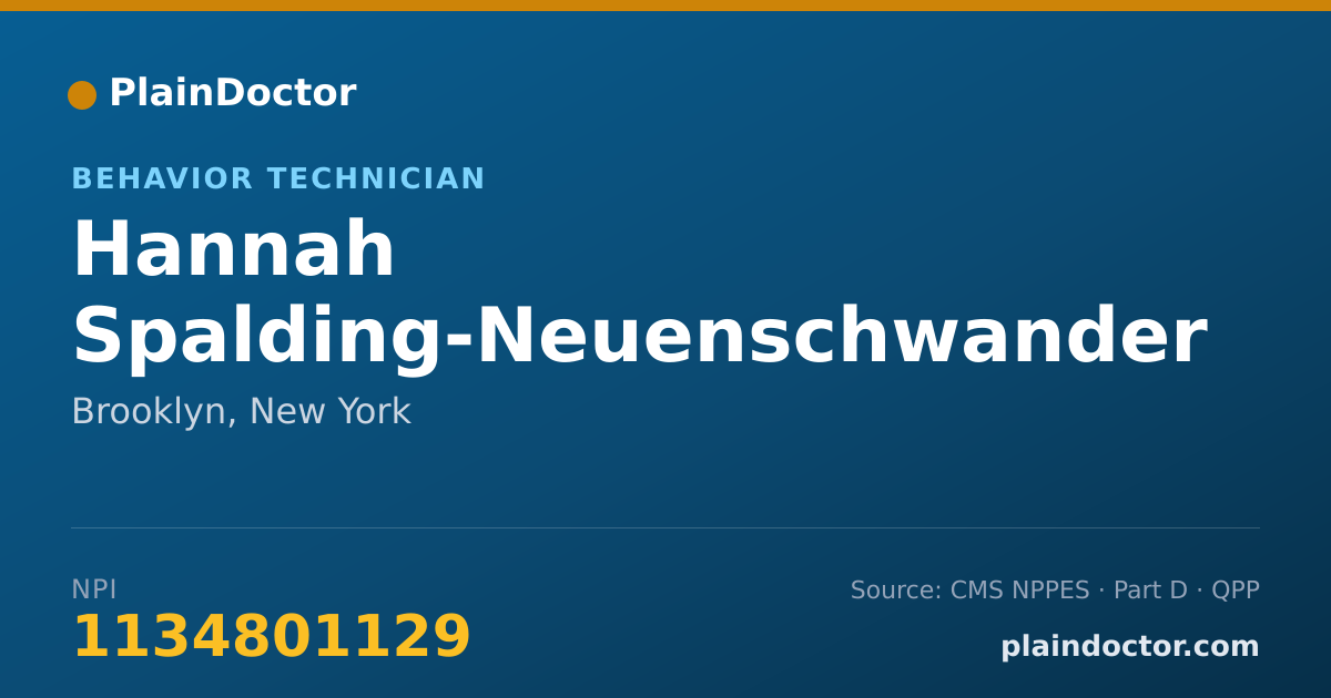 Shareable card for Hannah Spalding-Neuenschwander - Behavior Technician, Brooklyn, NY