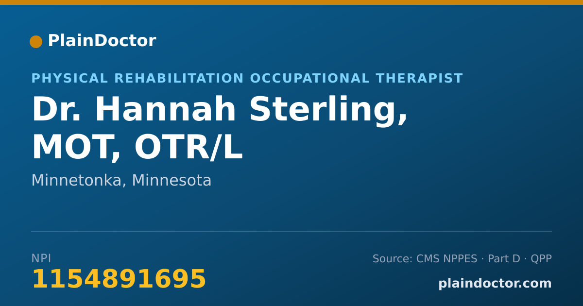 Shareable card for Hannah Sterling, MOT, OTR/L - Physical Rehabilitation Occupational Therapist, Minnetonka, MN