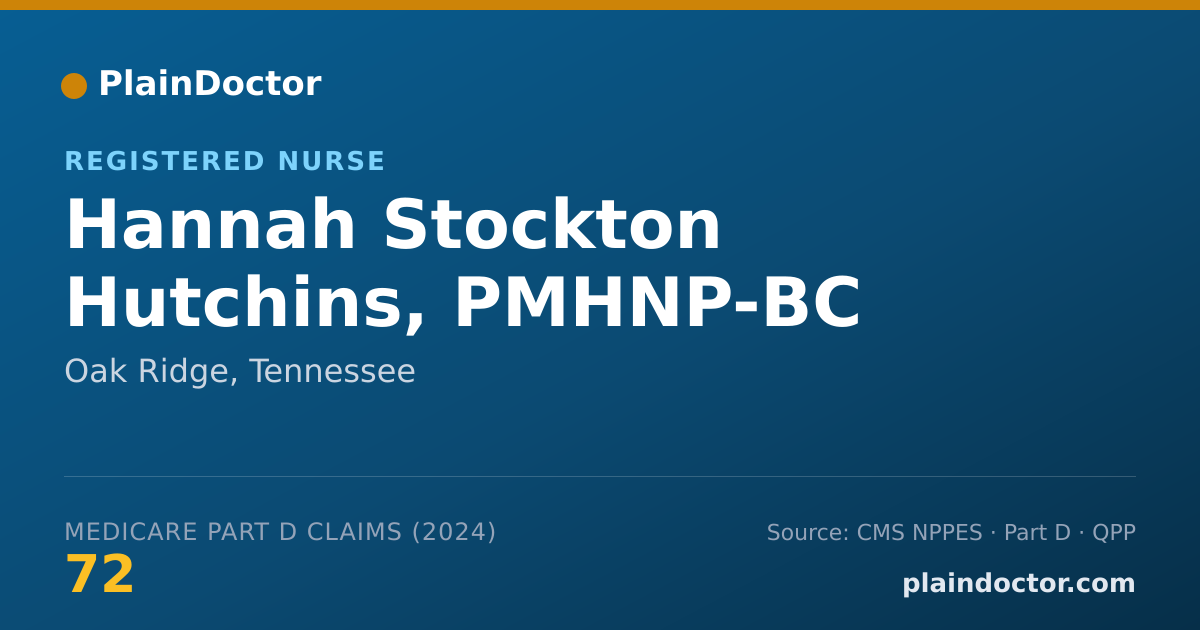 Shareable card for Hannah Stockton Hutchins, PMHNP-BC - Registered Nurse, Oak Ridge, TN
