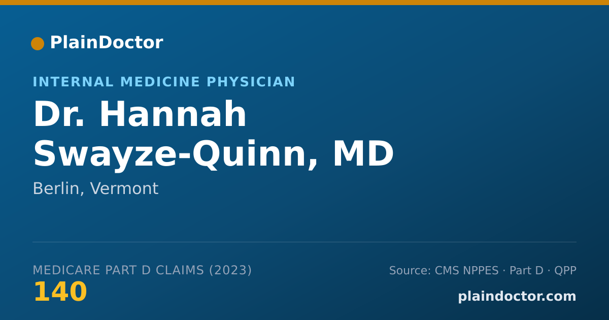 Shareable card for Hannah Swayze-Quinn, MD - Internal Medicine Physician, Berlin, VT