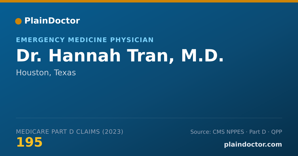 Shareable card for Hannah Tran, M.D. - Emergency Medicine Physician, Houston, TX