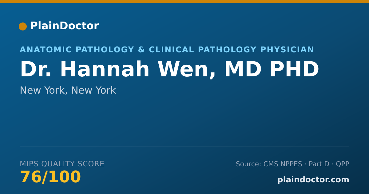 Shareable card for Hannah Wen, MD PHD - Anatomic Pathology & Clinical Pathology Physician, New York, NY