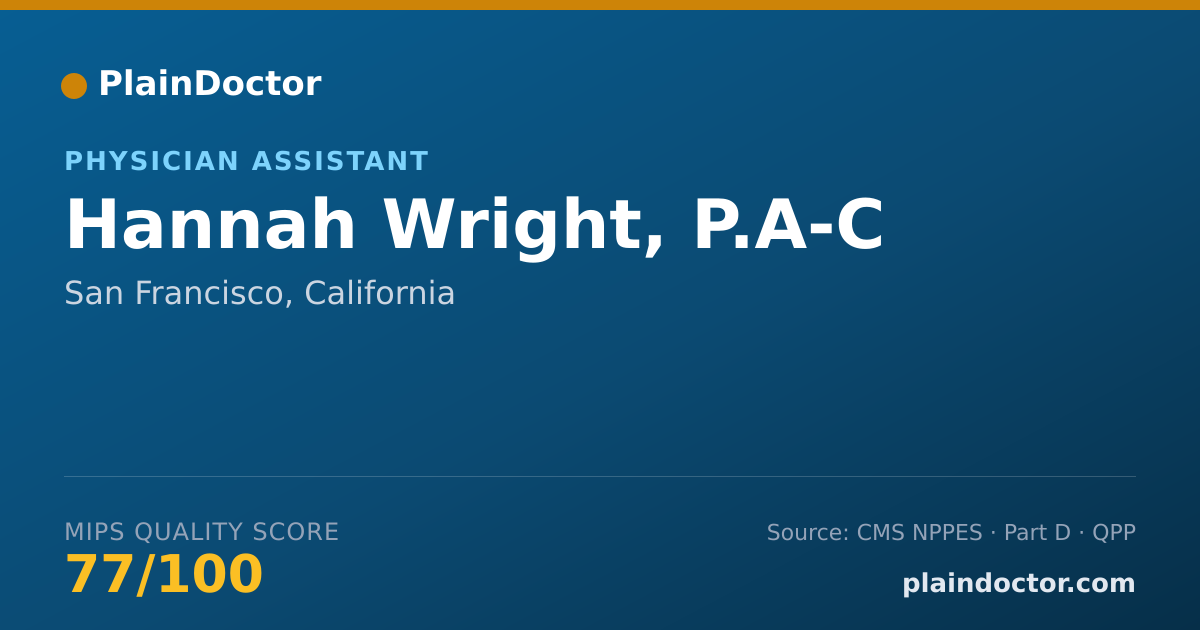 Shareable card for Hannah Wright, P.A-C - Physician Assistant, San Francisco, CA