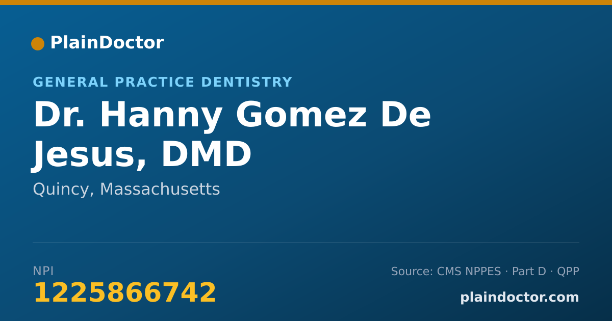 Shareable card for Hanny Gomez De Jesus, DMD - General Practice Dentistry, Quincy, MA