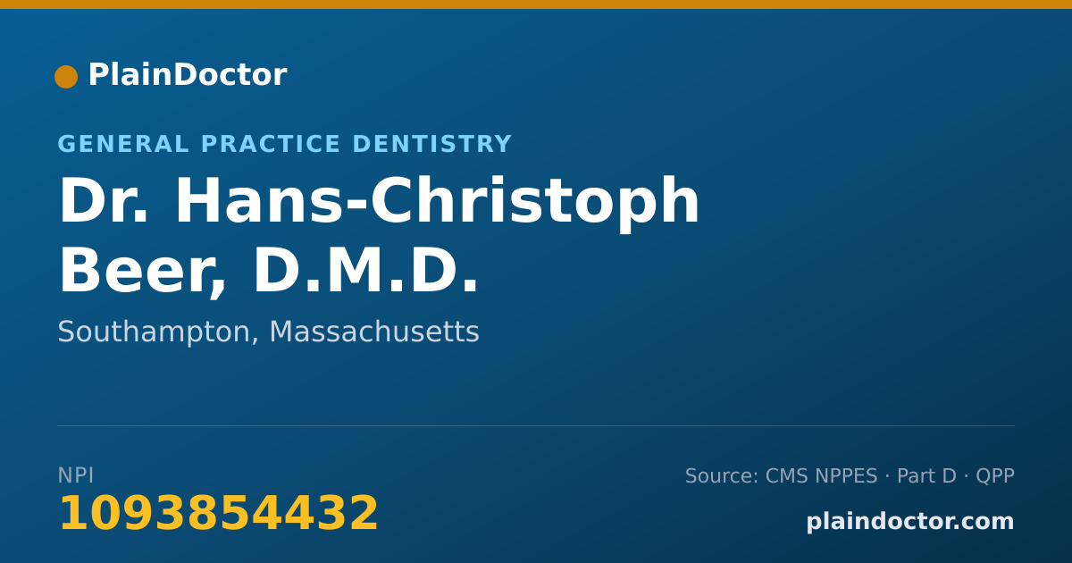 Shareable card for Hans-Christoph Beer, D.M.D. - General Practice Dentistry, Southampton, MA