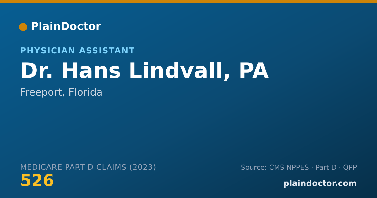 Shareable card for Hans Lindvall, PA - Physician Assistant, Freeport, FL