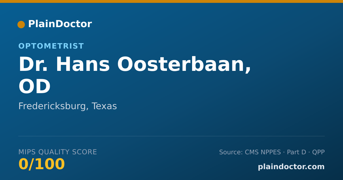 Shareable card for Hans Oosterbaan, OD - Optometrist, Fredericksburg, TX