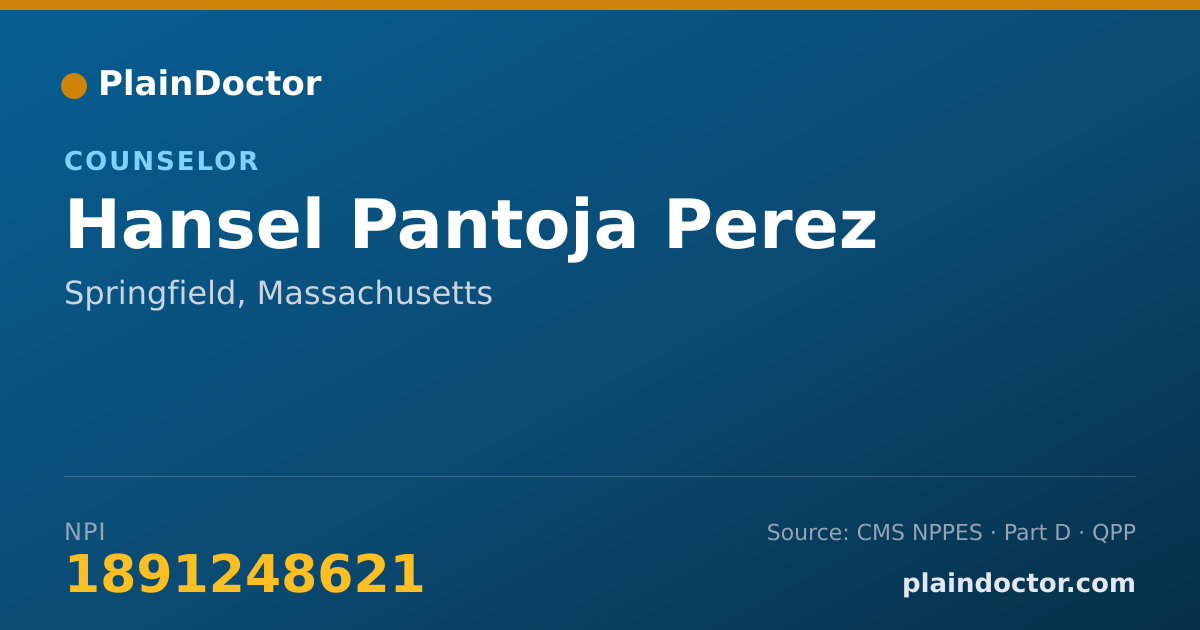 Shareable card for Hansel Pantoja Perez - Counselor, Springfield, MA