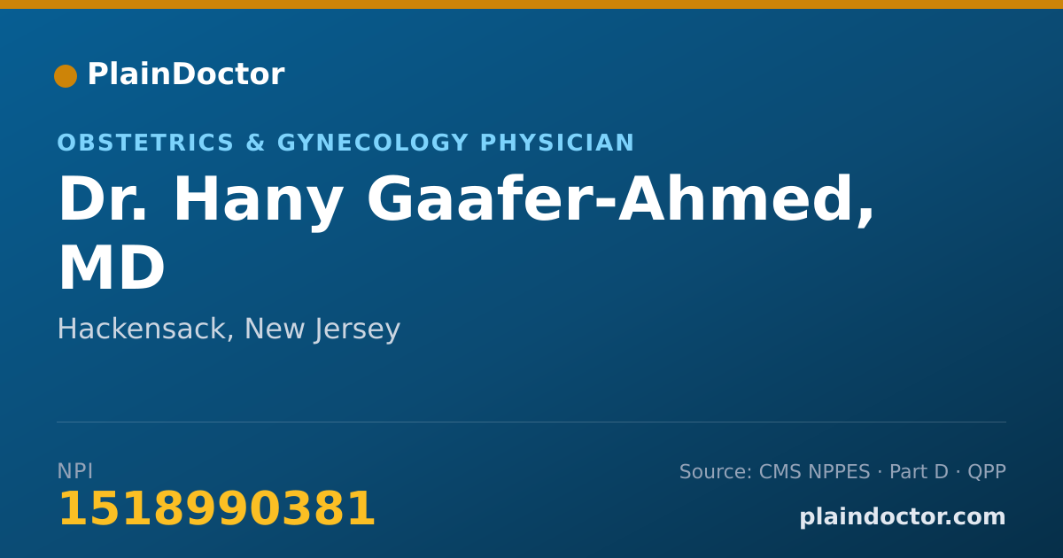 Shareable card for Hany Gaafer-Ahmed, MD - Obstetrics & Gynecology Physician, Hackensack, NJ