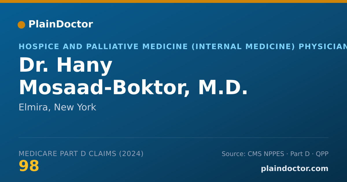 Shareable card for Hany Mosaad-Boktor, M.D. - Hospice and Palliative Medicine (Internal Medicine) Physician, Elmira, NY