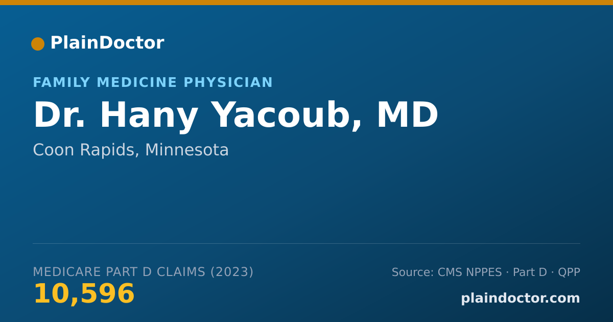 Shareable card for Hany Yacoub, MD - Family Medicine Physician, Coon Rapids, MN