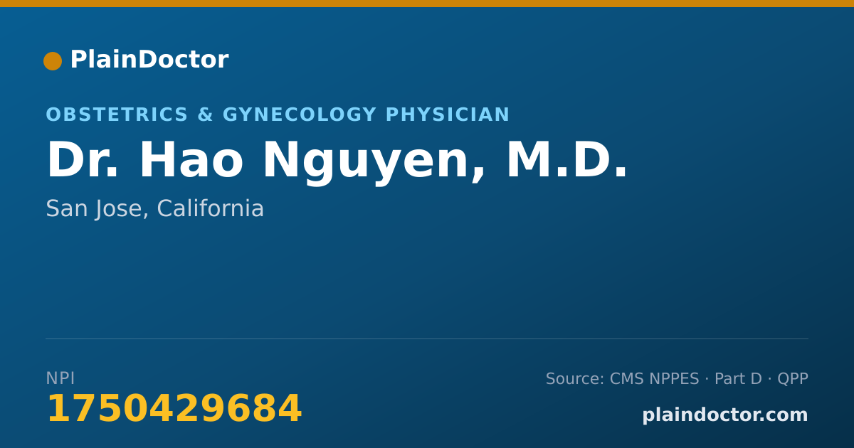 Shareable card for Hao Nguyen, M.D. - Obstetrics & Gynecology Physician, San Jose, CA