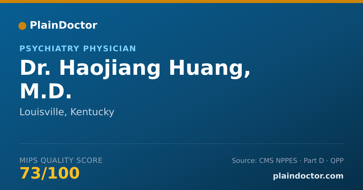 Shareable card for Haojiang Huang, M.D. - Psychiatry Physician, Louisville, KY
