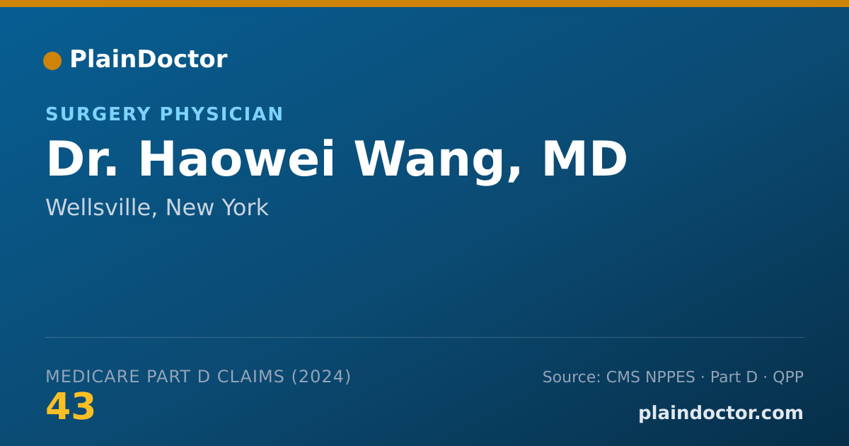 Shareable card for Haowei Wang, MD - Surgery Physician, Wellsville, NY