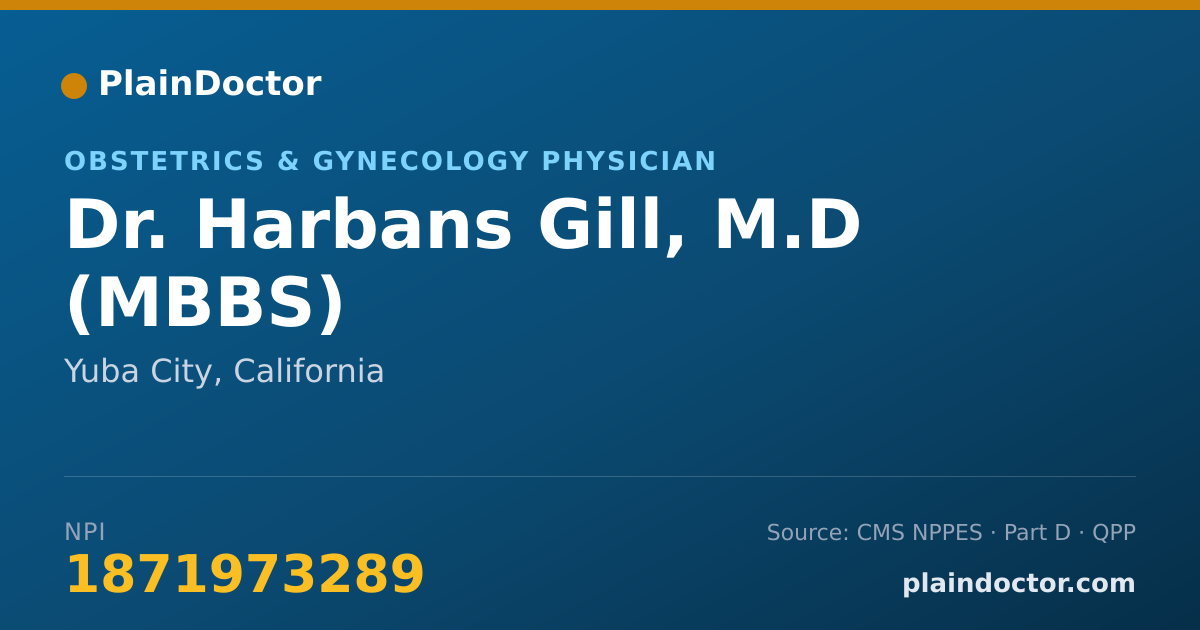 Shareable card for Harbans Gill, M.D (MBBS) - Obstetrics & Gynecology Physician, Yuba City, CA