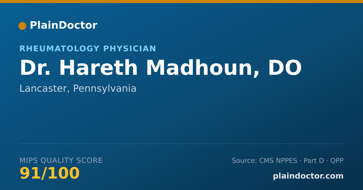 Shareable card for Hareth Madhoun, DO - Internal Medicine Physician, Lancaster, PA